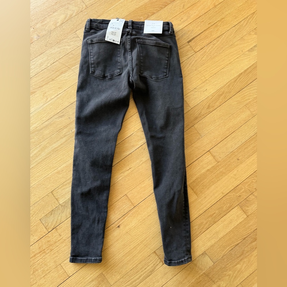Zara skinny washed black jeans